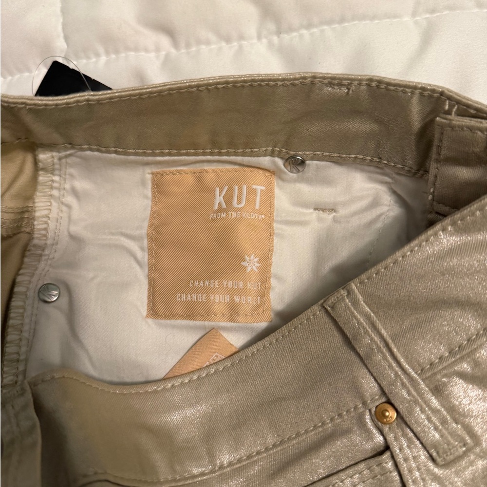 Kut from the Kloth NWT Charlize Rose Gold Fab Ab Cigarette Jeans sz 10 MSRP $99 - Picture 6 of 10